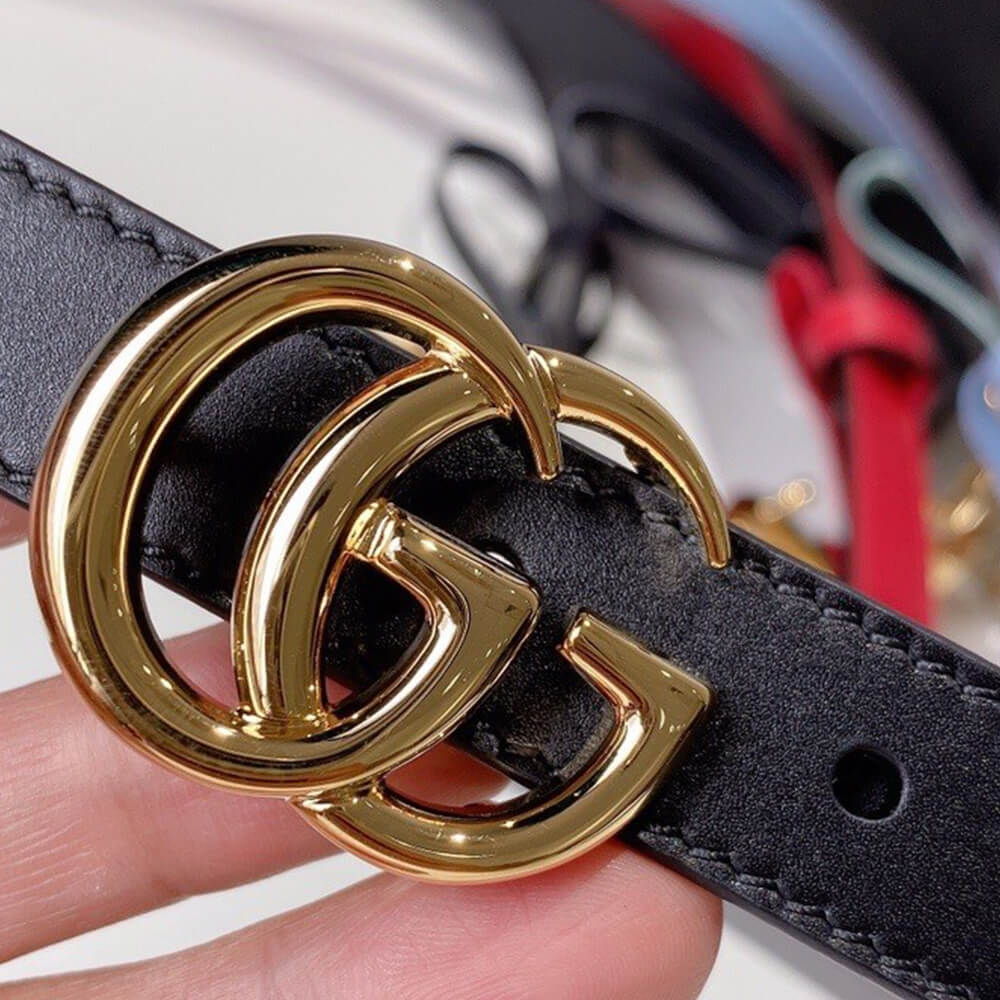CINTURA GG MARMONT IN PELLE CON FIBBIA LUCIDA