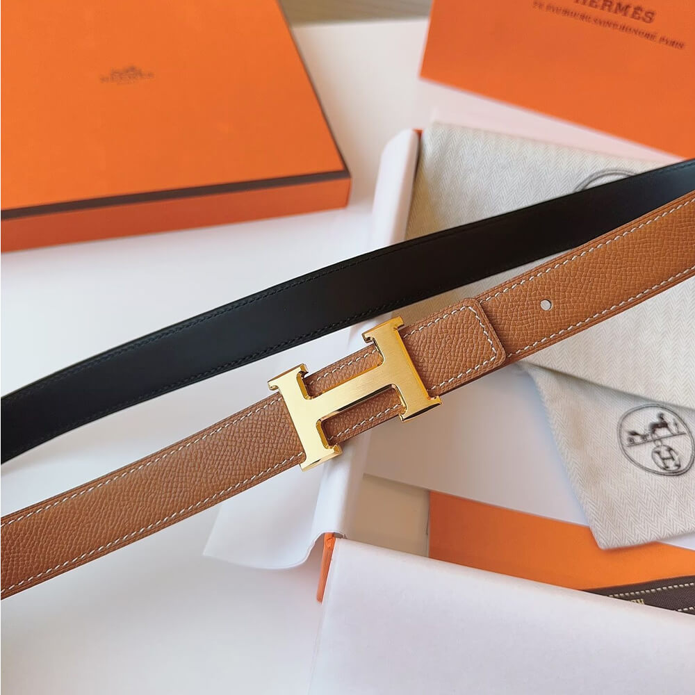 Mini Constance belt buckle & Reversible leather strap 24 mm