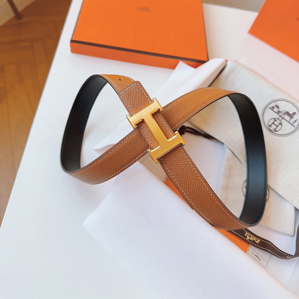 Mini Constance belt buckle & Reversible leather strap 24 mm